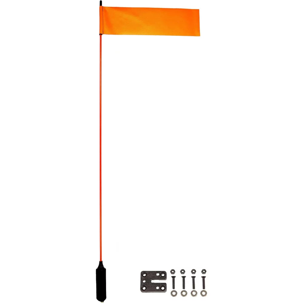 YakAttack VISIFlag with MightyMount | 52" Safety Flag for Kayak Visibility | Includes Mounting Hardware | GearTrac & Rod Holder Compatible | CSPAI Compliant Vinyl | Made in USA Kayak Deck Rigging – Image 1