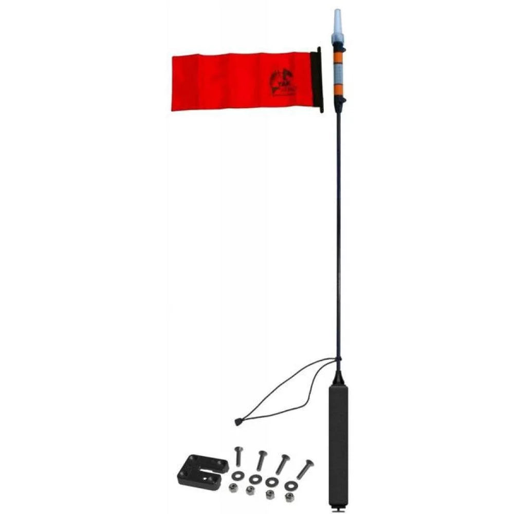 YakAttack Yak-Attack VISIpole II Light, Mast, Floating Base Includes MightyMount And Flag Kayak Deck Rigging – Image 1