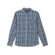 O'Neill Redmond Plaid Stretch Flannel Long Sleeve Button Up Shirt Scrub Blue Small