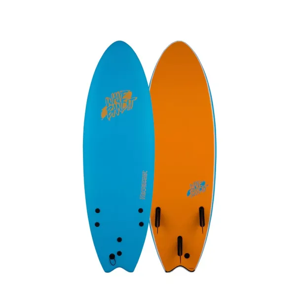 Wave Bandit 5'6 Performer Tri Fin Shortboard Blue/Orange