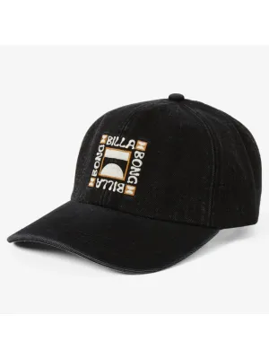 Billabong Dad Cap Strapback Hat Washed Black