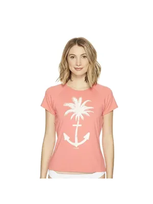 O'Neill Women's Graphic Basic Skins UPF 50+ Short Sleeve Sun Shirt Coral