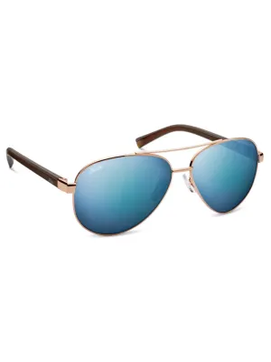 Hobie Broad Sunglasses Shiny Gold/Cobalt Mirror
