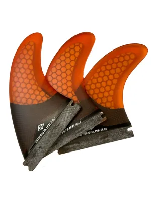 Progressive Future Honeycomb Tri Orange Surfboard Fins 4.5