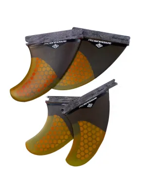 Progressive Future Honeycomb Quad Orange Surfboard Fins 4.25