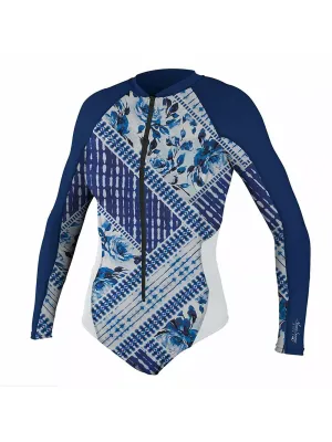 O'Neill Women's Premium Superlite Front Zip Long Sleeve Surf Suit Ind Patch/Navy/White