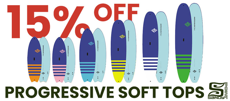15% Off Progressive Soft Top Surfboards
